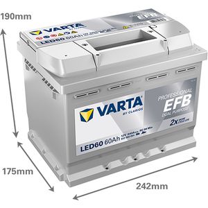 LED60 Varta Professional Dual Purpose EFB Leisure Battery 60Ah (930060068)